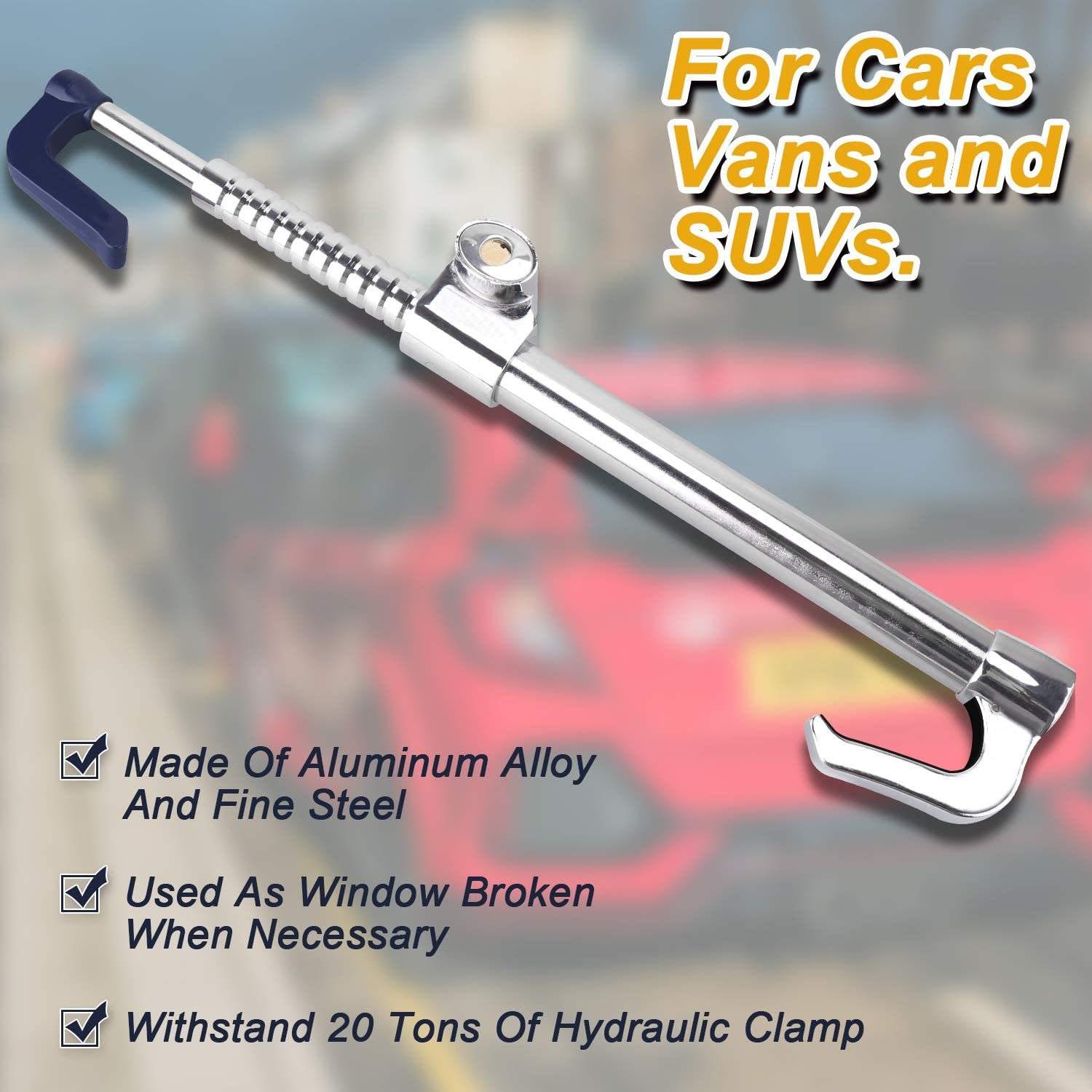 Universal Carbon Steel Three-Section Hook Steering Wheel Lock | Car Anti-Theft Device | LJW393 Model